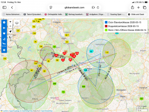 Glide and seek Ansicht während der Startphase